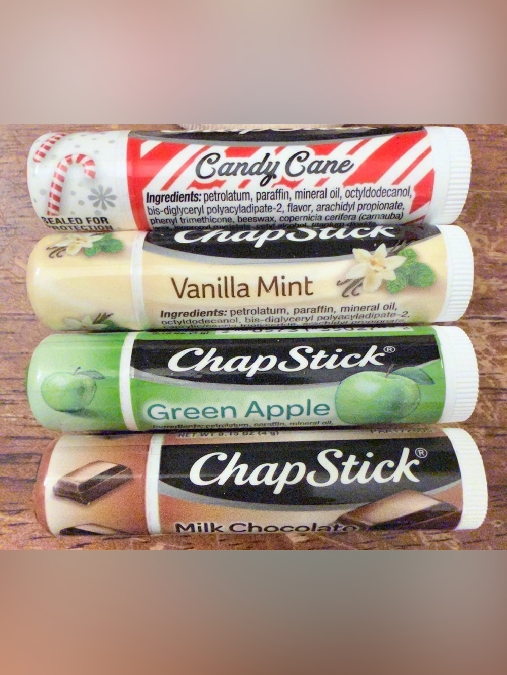 ChapStick 4 Christmas Holiday Edition Flavors UNOPENED